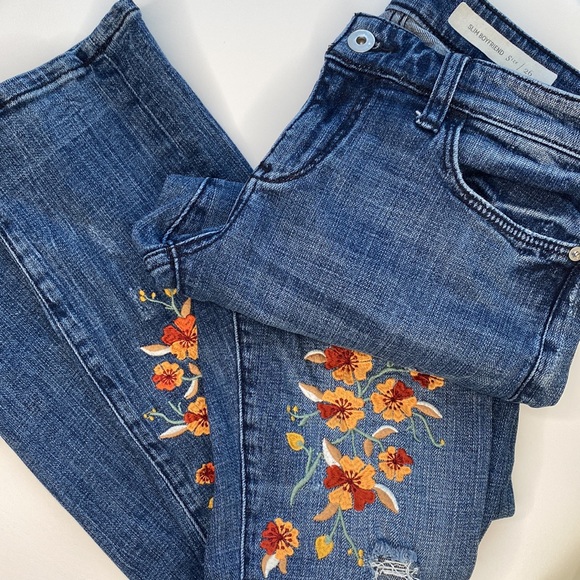 Pilcro and the Letterpress Denim - Pilcro & the Letterpress 'ANTHROPOLOGIE' Embroidered Jeans, W26